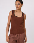 Marlow Casa Knit Tank Burnt Umber