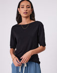 Marlow Level Boat Neck Top Black