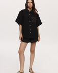 Marle Tegan Shirt Black Linen