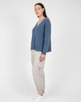 Marlow Virgo V Neck Knit Sapphire