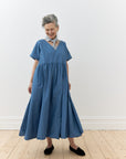 Metta Melbourne Flossie Cotton Poplin Dress Denim Blue