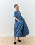 Metta Melbourne Flossie Cotton Poplin Dress Denim Blue