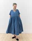 Metta Melbourne Flossie Cotton Poplin Dress Denim Blue