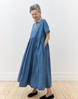 Metta Melbourne Flossie Cotton Poplin Dress Denim Blue