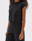 Assembly Label Tori Linen Top Black