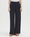 Nice Things Wide Leg Pants Navy Blue