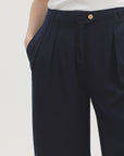 Nice Things Wide Leg Pants Navy Blue