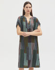 Nice Things Striped Dress Blue/Brown/Green